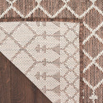 Nourison Positano 4' x 6' Indoor/Outdoor Area Rug, Brown, Modern, Geometric Pattern, Easy Cleaning, Non Shedding, Bedroom, Living Room, Dining Room, Deck, Backyard, Patio