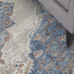 Nourison Concerto Persian Blue/Grey 3'9" x 5'9" Area -Rug, Easy -Cleaning, Non Shedding, Bed Room, Living Room, Dining Room, Kitchen (4x6)