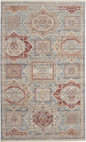 Nourison Enchanting Home Farmhouse & Country Blue/Multicolor 3' x 5' Area Rug, Easy Clean, Non Shedding, Bed Room, Living Room, Dining Room, Kitchen (3x5)