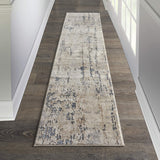 Nourison Concerto Beige/Grey 2'2" x 10'Area -Rug, Abstract, Distressed, Easy -Cleaning, Non Shedding, Bed Room, Living Room, Dining Room, Kitchen, (10' Runner)