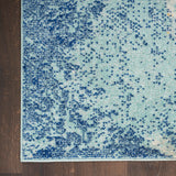 Nourison Passion Abstract Blue Multicolor 2'2" x 7'6" Area Rug, Easy Clean, Non Shedding, Bed Room, Living Room, Dining Room, Kitchen (2x8)
