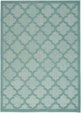 Nourison Easy Care 6' x 9' Fabric Aqua Teal Modern Indoor/Outdoor Rug