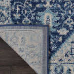 Nourison Tranquil Ivory/Navy 2' x 4' Area Rug - Easy Clean, Non Shedding, Bed Room, Living Room, Dining Room, Kitchen (2' x 4')