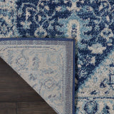 Nourison Tranquil Ivory/Navy 2' x 4' Area Rug - Easy Clean, Non Shedding, Bed Room, Living Room, Dining Room, Kitchen (2' x 4')