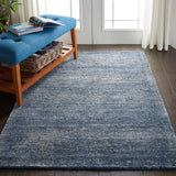 Nourison Weston Solid Aegean Blue 5'3" x 7'5" Area -Rug, Easy -Cleaning, Non Shedding, Bed Room, Living Room, Dining Room, Kitchen (5x7)
