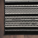 Nourison Grafix Abstract Black White 5'3" x 7'3" Area Rug, Easy Clean, Non Shedding, Bed Room, Living Room, Dining Room, Kitchen (5x7)