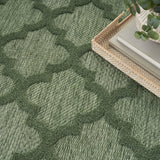 Nourison Easy Care Indoor/Outdoor Green 5' x 7' Area Rug, Easy Cleaning, Non Shedding, Bed Room, Living Room, Dining Room, Backyard, Deck, Patio (5x7)