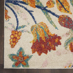 Nourison Allur Floral Ivory Multicolor 5'3" x 7'3" Area -Rug, Easy -Cleaning, Non Shedding, Bed Room, Living Room, Dining Room, Kitchen (5x7)" }