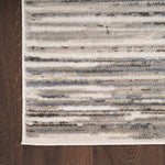 Nourison Serenity Home Abstract Ivory Grey Blue 2'2" x 7'6 Area -Rug, Easy -Cleaning, Non Shedding, Bed Room, Living Room, Dining Room, Backyard, Deck, Patio (2x8)