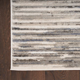 Nourison Serenity Home Abstract Ivory Grey Blue 2'2" x 7'6 Area -Rug, Easy -Cleaning, Non Shedding, Bed Room, Living Room, Dining Room, Backyard, Deck, Patio (2x8)