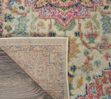 Nourison Passion Ivory/Pink 2'2" x 7'6" Area Rug, Boho, Moroccan, Bed Room, Living Room, Dining Room, Kitchen, Easy Cleaning, Non Shedding, (8' Runner)