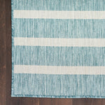 Nourison Positano Indoor/Outdoor Aqua Ivory 4' x 6' Area -Rug, Easy -Cleaning, Non Shedding, Bed Room, Living Room, Dining Room, Deck, Backyard, Patio (4x6)