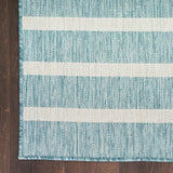 Nourison Positano Indoor/Outdoor Aqua Ivory 4' x 6' Area -Rug, Easy -Cleaning, Non Shedding, Bed Room, Living Room, Dining Room, Deck, Backyard, Patio (4x6)