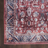 Nourison Brilliance Machine Washable Traditional Vintage Brick/Ivory 5'3" x 7'3" Area -Rug, Easy -Cleaning, Non Shedding, Bed Room, Living Room, Dining Room, Kitchen (5x7)