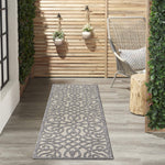 Nourison Palamos Indoor/Outdoor Cream Grey 2'2" x 7'6" Area Rug, Easy Cleaning, Non Shedding, Bed Room, Living Room, Dining Room, Backyard, Deck, Patio (2x8)