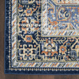 Nourison Essentials Indoor/Outdoor Navy 2'2" x 7'6" Area Rug, Non Shedding, Bed Room, Living Room, Dining Room, Backyard, Deck, Patio (2x8)