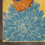 Nourison Allur Yellow Multicolor 4' x 6' Area Rug, Modern, Floral, Bed Room, Living Room, Dining Room, Kitchen, Easy Cleaning, Non Shedding (4x6)