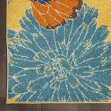 Nourison Allur Yellow Multicolor 4' x 6' Area Rug, Modern, Floral, Bed Room, Living Room, Dining Room, Kitchen, Easy Cleaning, Non Shedding (4x6)