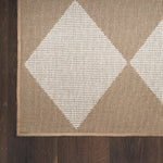 Nourison Washable Modern Jute Geometric Natural Ivory 5'3" x 7'3" Area Rug, Easy Cleaning, Non Shedding, Bed Room, Living Room, Dining Room, Kitchen (5x7)