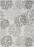 Nourison Garden Oasis Indoor-Outdoor Grey 4' x 6' Area Rug, Easy Cleaning, Non Shedding, Bed Room, Living Room, Dining Room, Backyard, Deck, Patio (4x6)