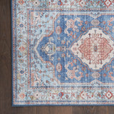 Nourison Fulton Vintage Blue 1'10" x 5' Area -Rug, Easy -Cleaning, Non Shedding, Bed Room, Living Room, Dining Room, Kitchen (2x5)