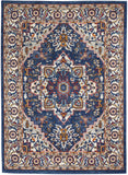 Nourison Passion Traditional Blue/Multicolor 5'3" x 7'3" Area -Rug, Easy -Cleaning, Non Shedding, Bed Room, Living Room, Dining Room, Kitchen (5x7)