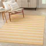 Nourison Positano Indoor/Outdoor Yellow Ivory 5' x 7' Area Rug, Easy Cleaning, Non Shedding, Bed Room, Living Room, Dining Room, Deck, Backyard, Patio (5x7)