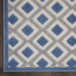 Nourison Aloha Indoor/Outdoor Blue/Grey 3'6" x 5'6" Area Rug, Easy Cleaning, Non Shedding, Bed Room, Living Room, Dining Room, Deck, Backyard, Patio (4x6)
