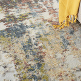 Nourison Trance Abstract Ivory/Multi 3'11" x 5'11" Area -Rug, Easy -Cleaning, Non Shedding, Bed Room, Living Room, Dining Room, Kitchen (4x6)