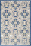 Nourison Aloha Indoor/Outdoor Blue/Grey 3'6" x 5'6" Area Rug, Easy Cleaning, Non Shedding, Bed Room, Living Room, Dining Room, Patio, Deck, Backyard (4x6)