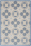 Nourison Aloha Indoor/Outdoor Blue/Grey 3'6" x 5'6" Area Rug, Easy Cleaning, Non Shedding, Bed Room, Living Room, Dining Room, Patio, Deck, Backyard (4x6)