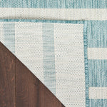 Nourison Positano Indoor/Outdoor Aqua Ivory 4' x 6' Area -Rug, Easy -Cleaning, Non Shedding, Bed Room, Living Room, Dining Room, Deck, Backyard, Patio (4x6)