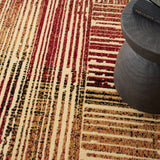 Nourison Grafix Abstract Brick Multicolor 5'3" x 7'3" Area -Rug, Easy -Cleaning, Non Shedding, Bed Room, Living Room, Dining Room, Kitchen (5x7)