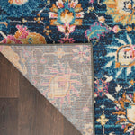 Nourison Passion Navy 6'7" x 9'6" Area Rug, Boho, Moroccan, Bed Room, Living Room, Dining Room, Kitchen, Easy Cleaning, Non Shedding, (7' x 10')
