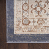 Nourison Serenity Home Vintage Ivory Blue 5'3" x 7'3" Area -Rug, Easy -Cleaning, Non Shedding, Bed Room, Living Room, Dining Room, Backyard, Deck, Patio (5x7)" }