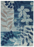 Nourison Tranquil Floral Navy/Light Blue 4' x 6' Area Rug, Easy Cleaning, Non Shedding, Bed Room, Living Room, Dining Room, Kitchen (4x6)