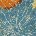 Nourison Allur Yellow Multicolor 5'3" x 7'3" Area Rug, Modern, Floral, Bed Room, Living Room, Dining Room, Kitchen, Easy Cleaning, Non Shedding, (5' x 7')