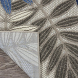 Nourison Aloha Indoor/Outdoor Grey/Blue 2'3" x 10' Area Rug, Easy Cleaning, Non Shedding, Bed Room, Living Room, Dining Room, Backyard, Deck, Patio (2x10)