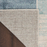 Nourison Astra Machine Washable Mid-Century Modern Blue Ivory 2'2" x 4' Area -Rug, Easy -Cleaning, Non Shedding, Bed Room, Living Room, Dining Room, Kitchen (2x4)