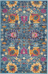 Nourison Passion Denim 1'10" x 2'10" Area Rug, Boho, Moroccan, Bed Room, Living Room, Dining Room, Kitchen, Easy Clean, Non Shedding, (2' x 3')