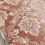 Nourison Elation Floral Brick Ivory 5'3" x 7'3" Area -Rug, Easy -Cleaning, Non Shedding, Bed Room, Living Room, Dining Room, Kitchen (5x7)