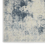 Nourison Trance Abstract Ivory Blue 3'11" x 5'11" Area -Rug, Easy -Cleaning, Non Shedding, Bed Room, Living Room, Dining Room, Kitchen (4x6)