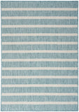 Nourison Positano Indoor/Outdoor Aqua Ivory 5' x 7' Area Rug, Easy Cleaning, Non Shedding, Bed Room, Living Room, Dining Room, Deck, Backyard, Patio (5x7)