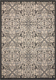 Nourison Caribbean Transitional Ivory/Charcoal 2'3" x 7'6" Area -Rug, Easy -Cleaning, Non Shedding, Bed Room, Living Room, Dining Room, Kitchen (2x7)