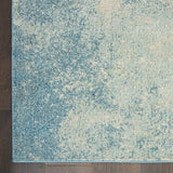 Nourison Passion 8' Runner Navy Light Blue Fabric Modern Area Rug (8' Runner)