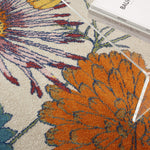 Nourison Allur Ivory Multicolor 4' x 6' Area Rug, Modern, Floral, Bed Room, Living Room, Dining Room, Kitchen, Easy Cleaning, Non Shedding (4x6)