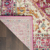 Nourison Passion Bohemian Ivory/Pink 5'3" x 7'3" Area Rug, Easy Clean, Non Shedding, Bed Room, Living Room, Dining Room, Kitchen (5x7)