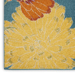 Nourison Allur Turquoise Multicolor 2'3" x 7'6" Area Rug, Modern, Floral, Bed Room, Living Room, Dining Room, Kitchen, Easy Cleaning, Non Shedding, (8' Runner)
