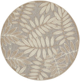 Nourison Aloha Indoor/Outdoor Natural 5'3" x Round Area Rug, Easy Cleaning, Non Shedding, Bed Room, Living Room, Dining Room, Backyard, Deck, Patio (5 Round)