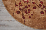 Nourison Somerset Latte Round Area Rug, 3-Feet 6-Inches by 3-Feet 6-Inches (3'6" x 3'6")